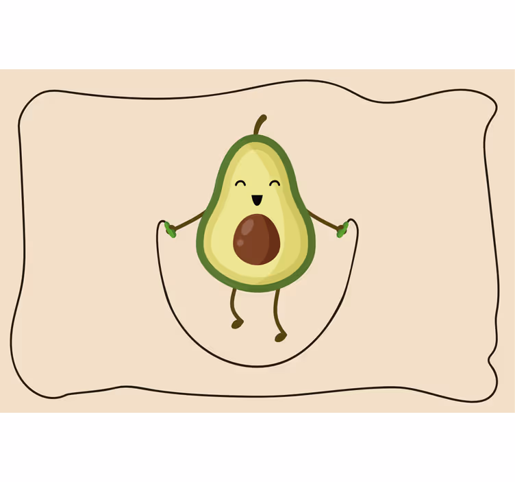 Roller blind beige funny avocado on jump rope - TenStickers