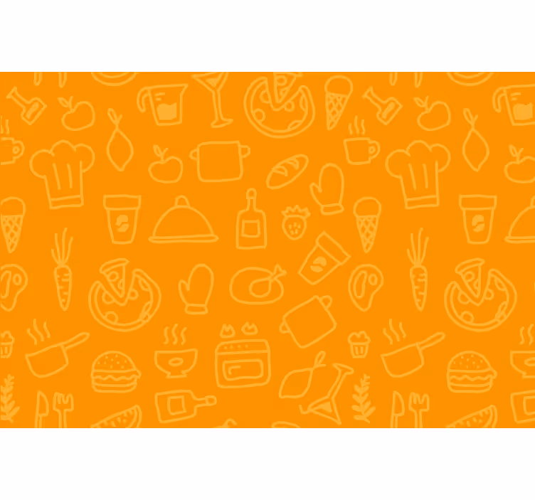 Orange blind with cutlery on an orange background - TenStickers