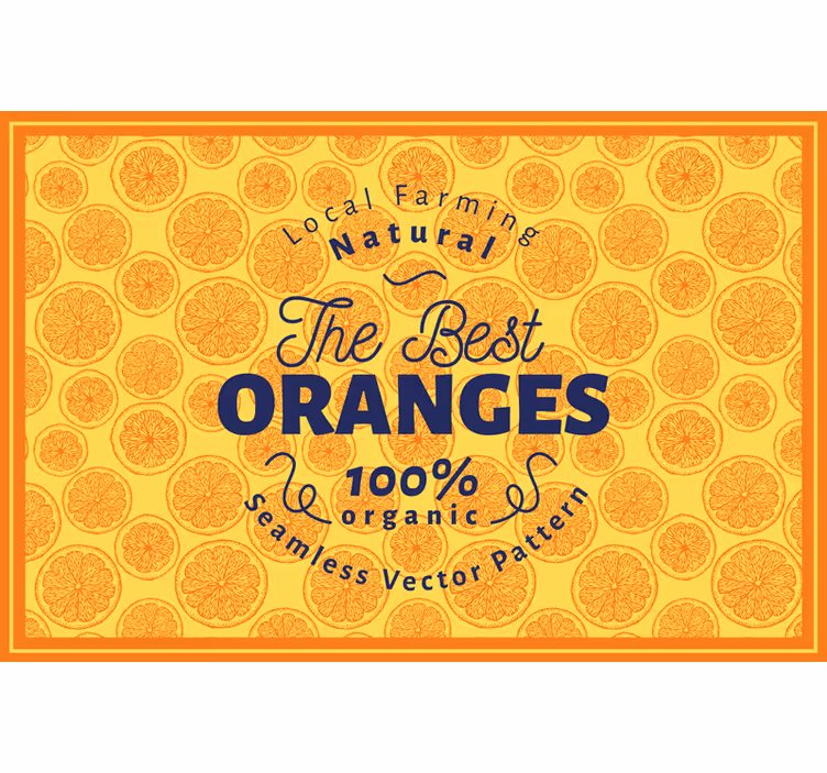 Orange blind mantel orange hand-drawn pattern frame - TenStickers
