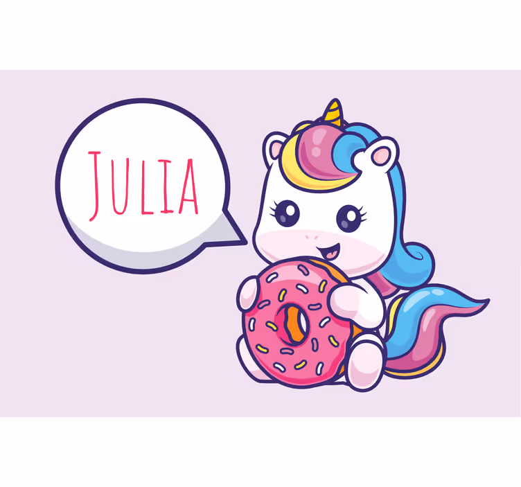 Roller blind purple unicorn with donut design - TenStickers