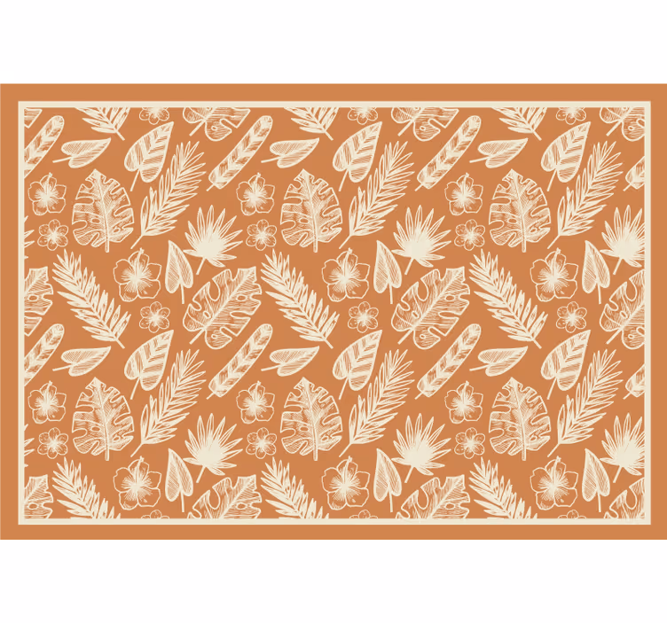 Blind outdoor with white leaves on orange background - TenStickers
