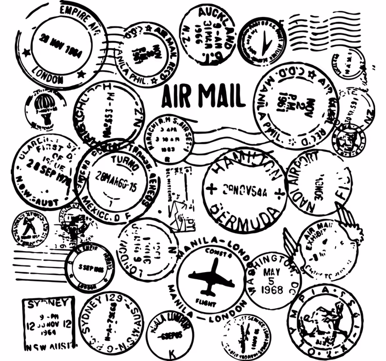 Blind office passport stamp decorative vinyl - TenStickers