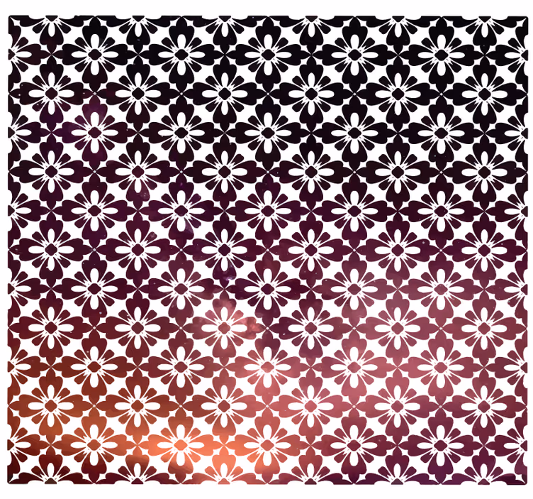 Blind office vinyl rug with ornamental flower design - TenStickers