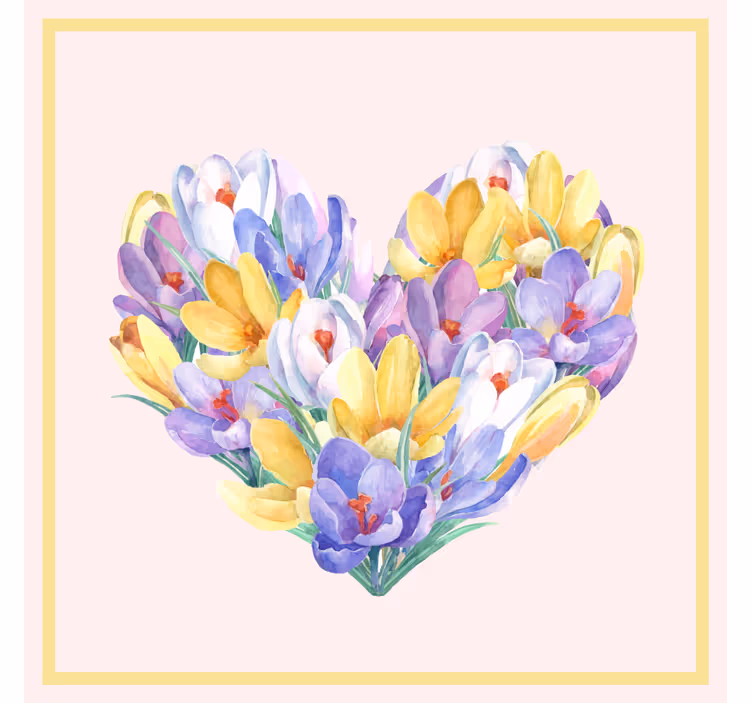 Living room blind crocus flower heart design - TenStickers