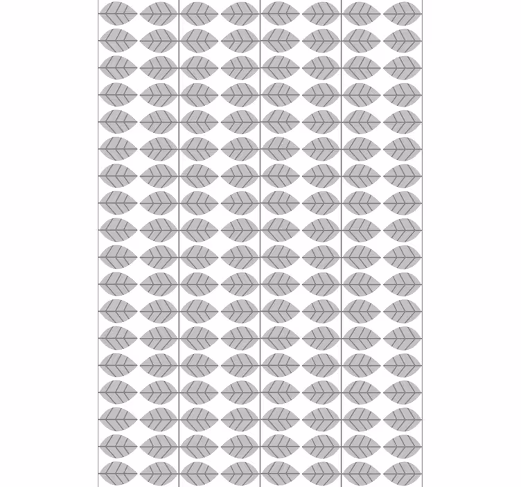 Living room blind in gray brookes leaf kinfolk pattern - TenStickers