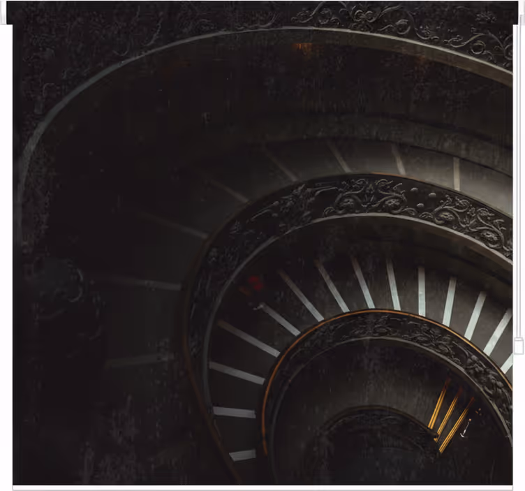 Living room blind dark stairways artwork - TenStickers