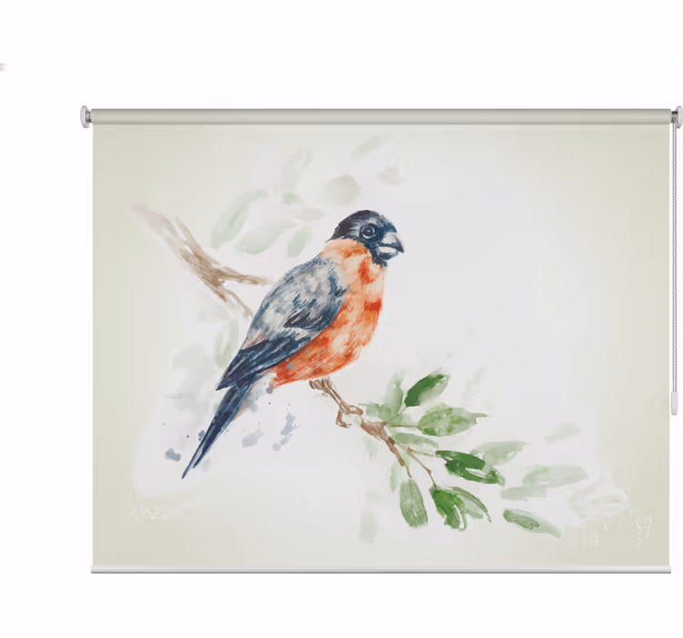 Living room blind with pastel bird on tree branch - TenStickers