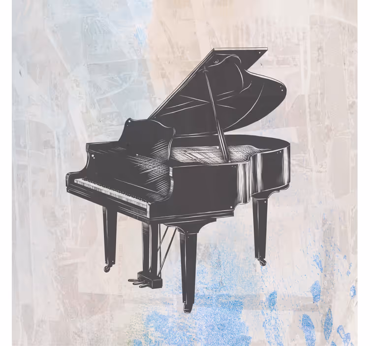 Living room blind shabby chic piano art - TenStickers