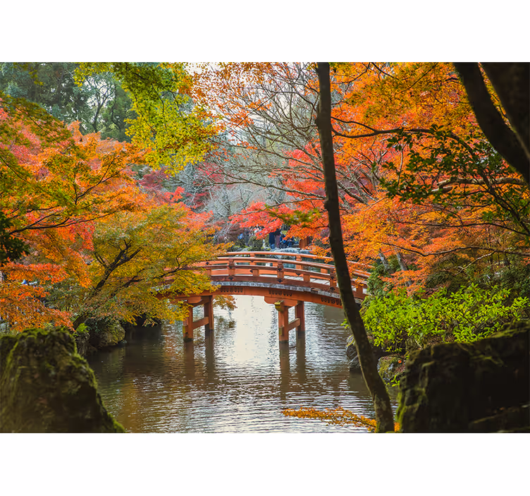 Bedroom blind japanese garden forest - TenStickers