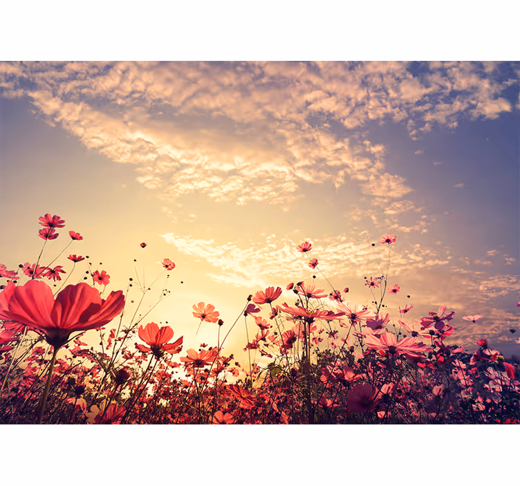 Bedroom blind with floral landscape design - TenStickers
