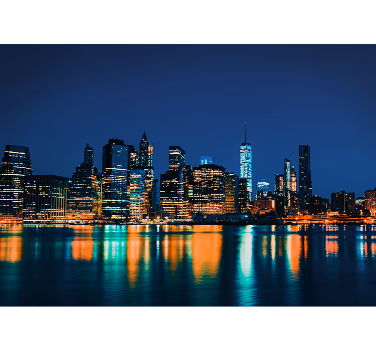 Bedroom blind new york skyline at night - TenStickers