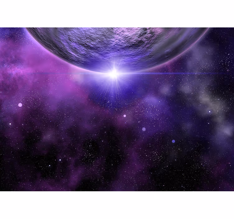 Bedroom blind purple space with planet design - TenStickers