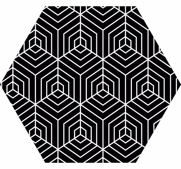 Bedroom blind with abstract line hexagon design - TenStickers