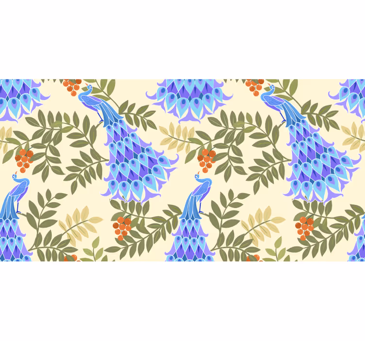 Bedroom blind with magical peacock feather design - TenStickers