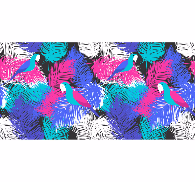 Bedroom blind in parrot feather design - TenStickers