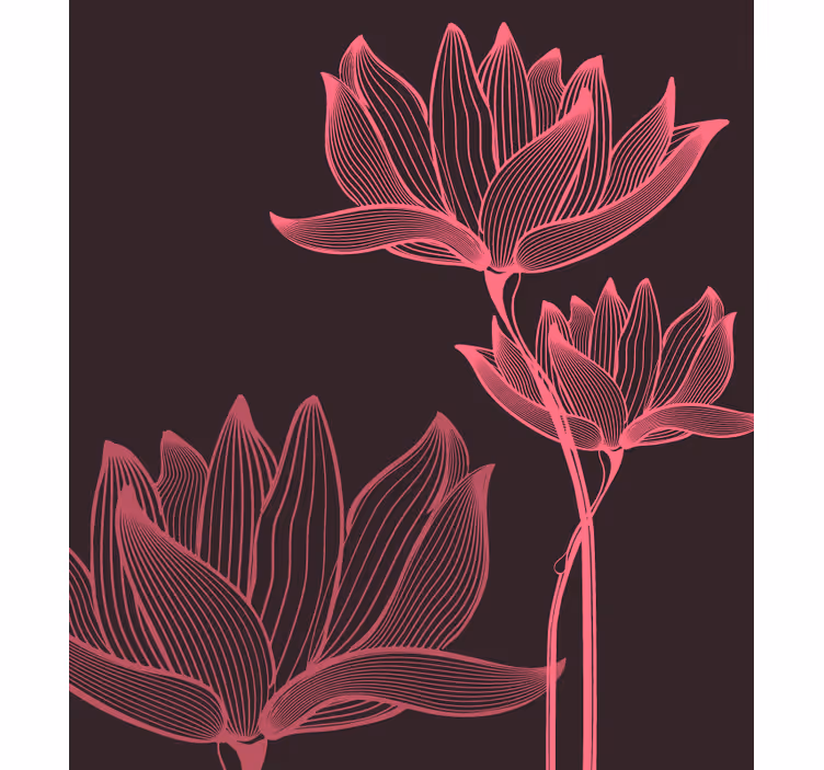 Bedroom blind lotus two flowers - TenStickers