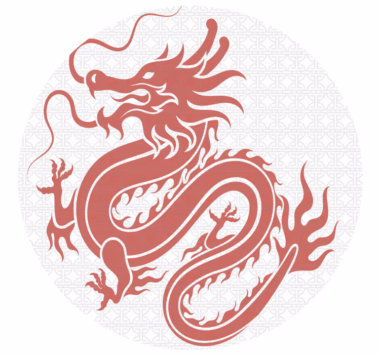 Tibetan dragons white background bedroom blind - TenStickers