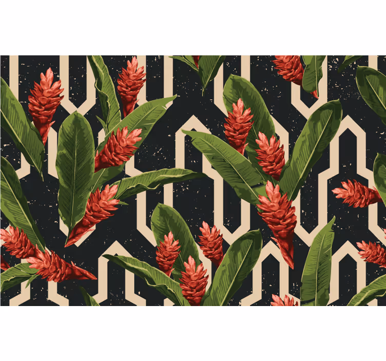 Vintage tropical leaves bedroom blind - TenStickers