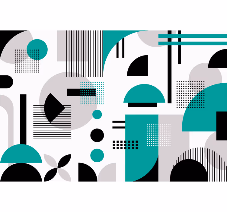 Bedroom blind with modern geometric shapes - TenStickers