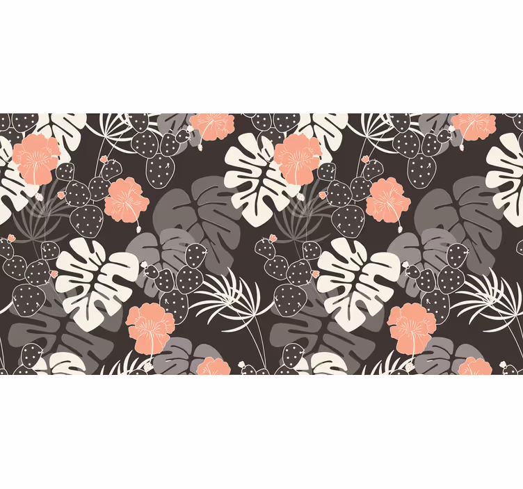 Bedroom blind in gray and pink floral tiles - TenStickers