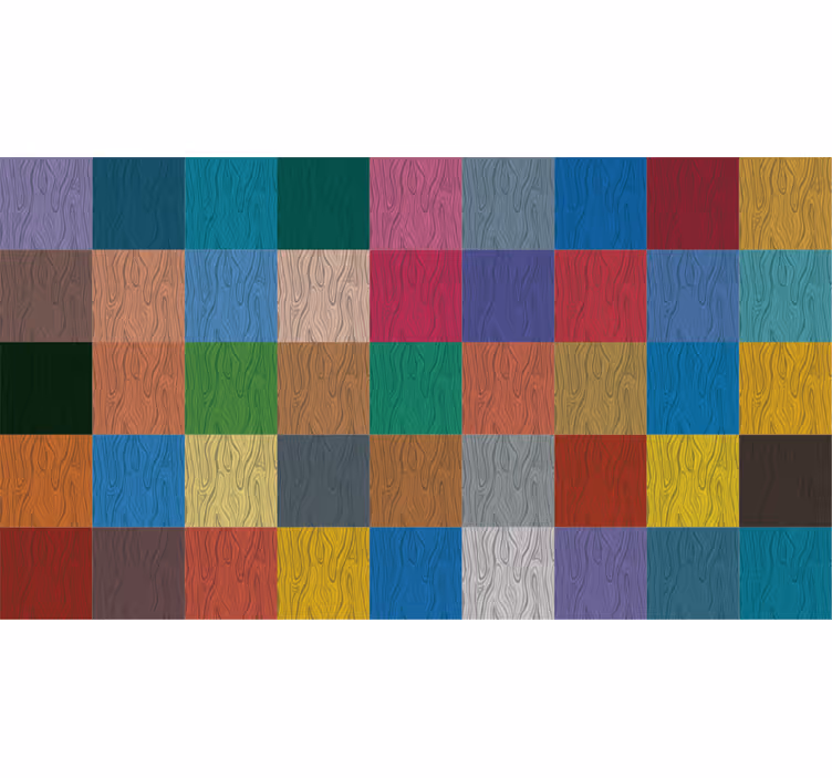 Bedroom blind vinyl rug in vibrant blocks - TenStickers