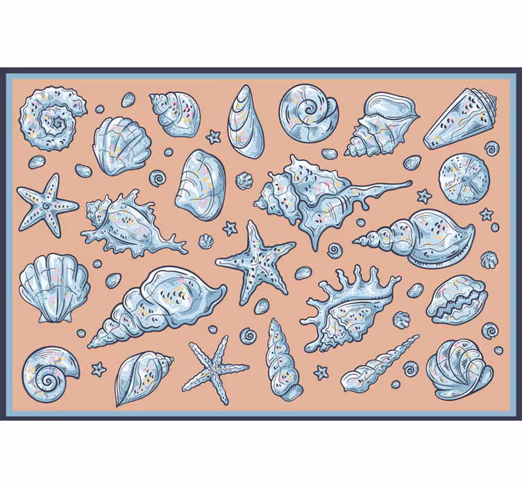 Bedroom blind seashell sketches - TenStickers