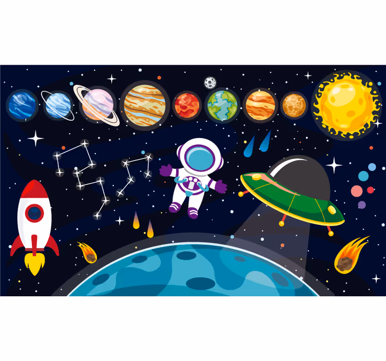 Blind kids colourful cartoon space - TenStickers