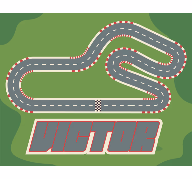 Blind kids personalized racing track with name - TenStickers