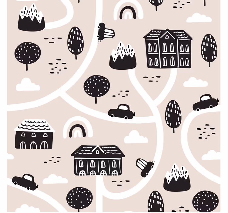 Blind kids on black and white paths - TenStickers