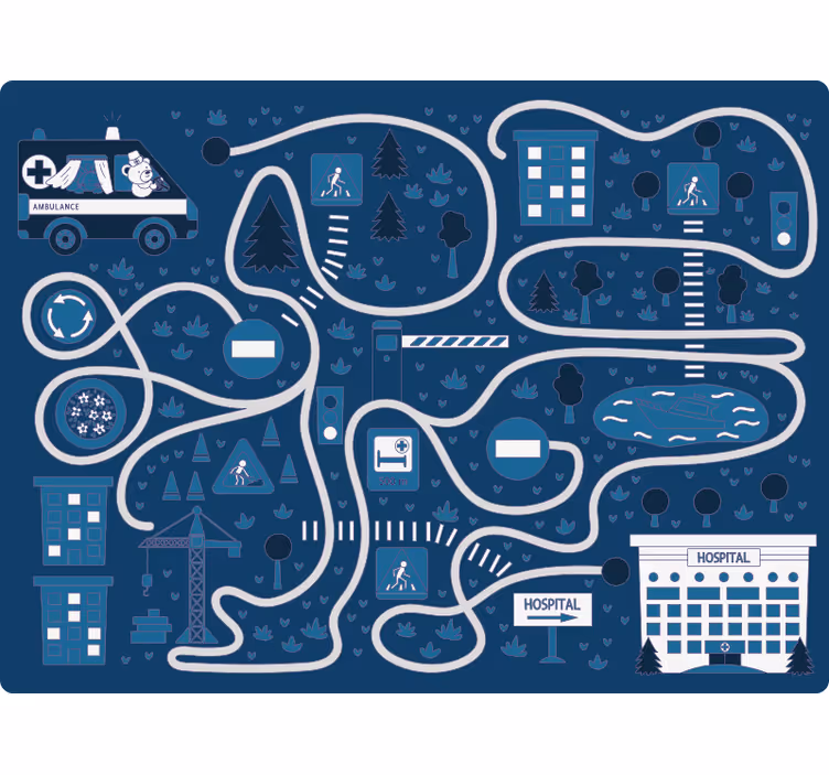Blind kids nordic blue path - TenStickers