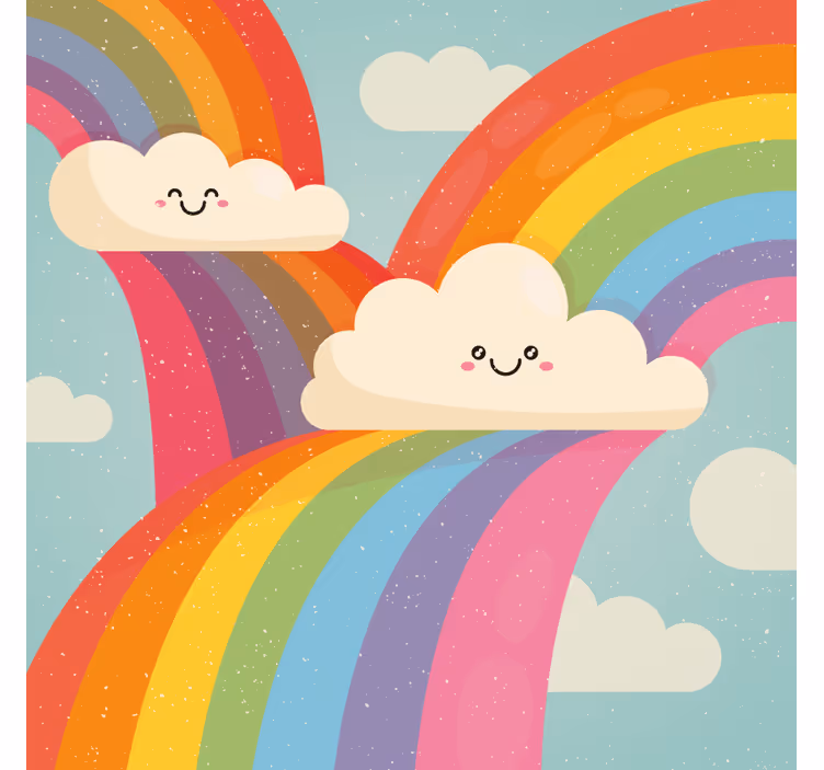 Blind kids rainbow among clouds - TenStickers