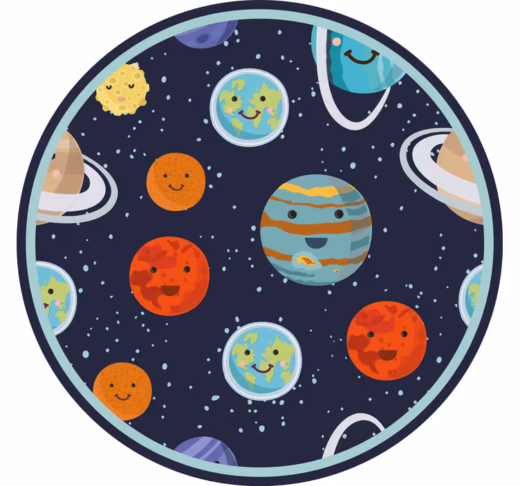 Blind kids smiling planets circle - TenStickers