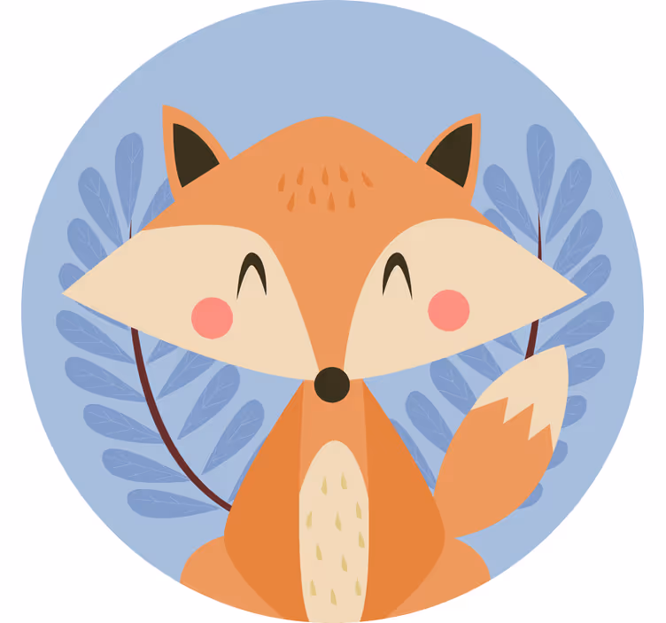 Blind kids smart fox pastel colors - TenStickers