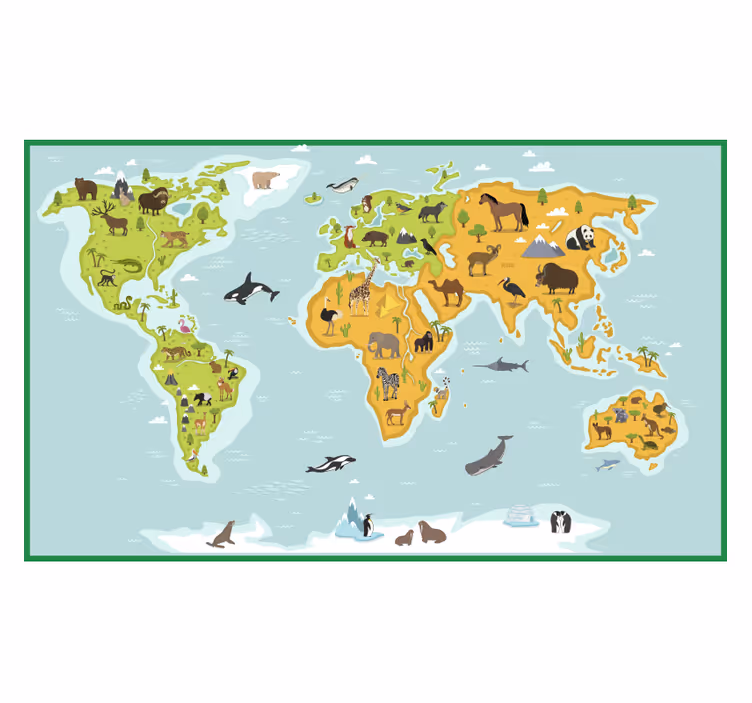 Blind kids blue vintage worldmap - TenStickers