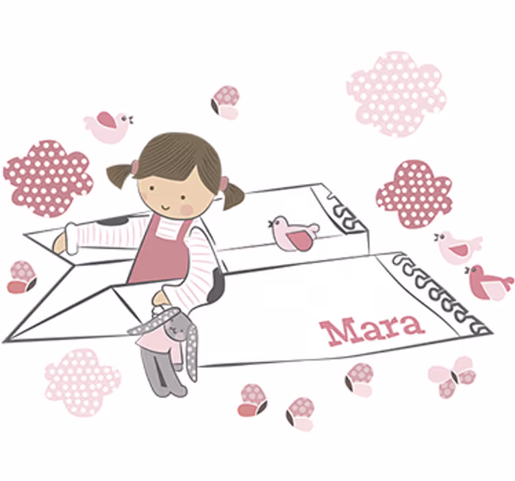 Blind kids decorative vinyl girl paper airplane - TenStickers