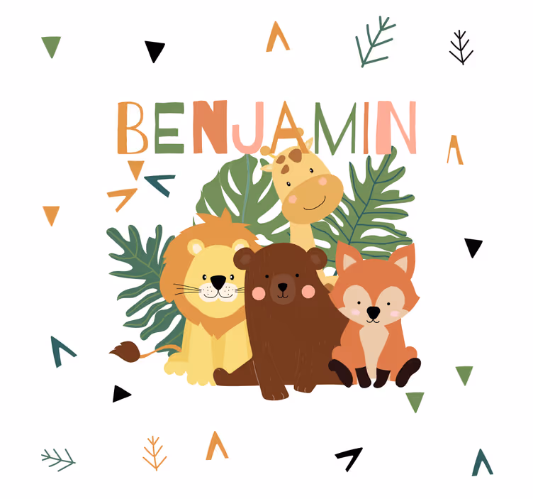 Blind kids adorable forest creatures with leaves - TenStickers