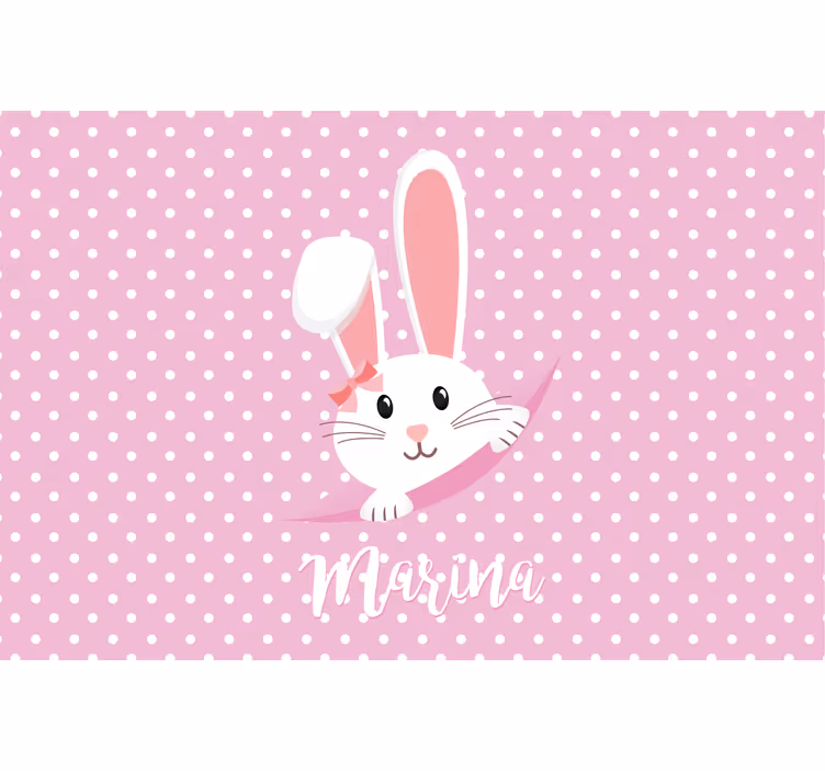 Blind kids cute bunny personalized for girl - TenStickers