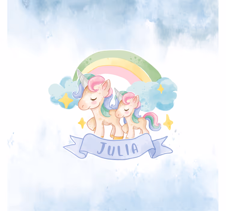 Blind kids love joyful unicorns on a rainbow - TenStickers