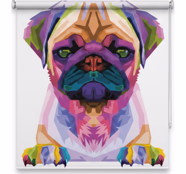 Blind kids geometric animals cute dog - TenStickers