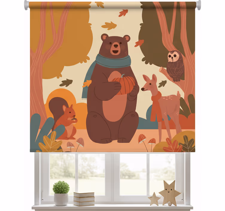 Blind kids joyful creatures in autumn woods - TenStickers