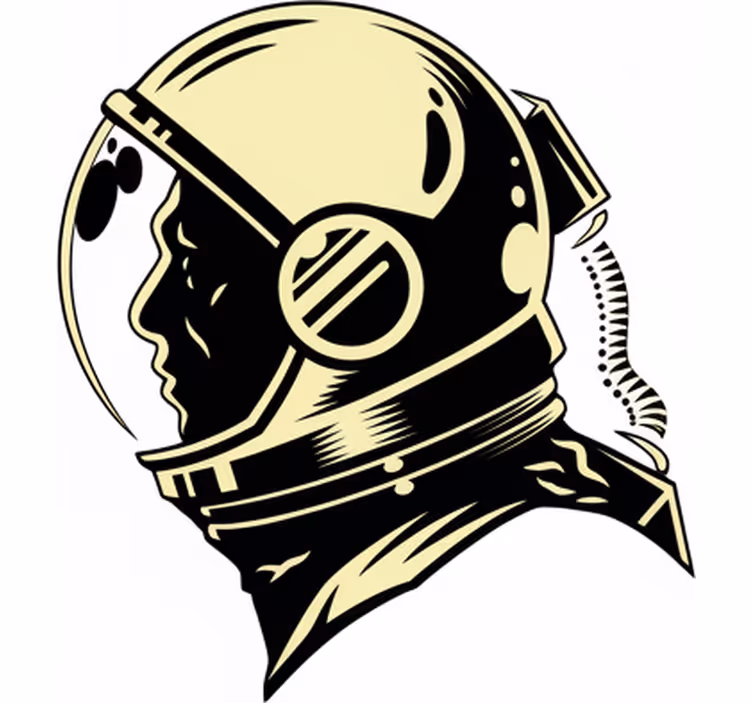 Blind kids vintage monochrome cosmonaut - TenStickers