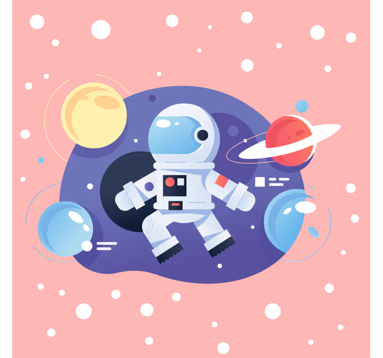 Blind kids cartoon spaceman symbols - TenStickers