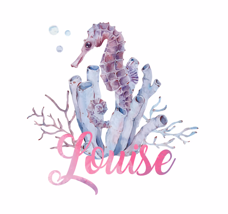 Blind kids watercolor seahorse art print - TenStickers