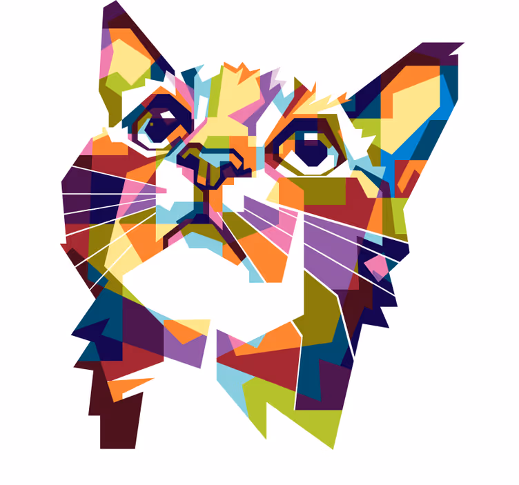 Teenage blind splash colorful cat - TenStickers