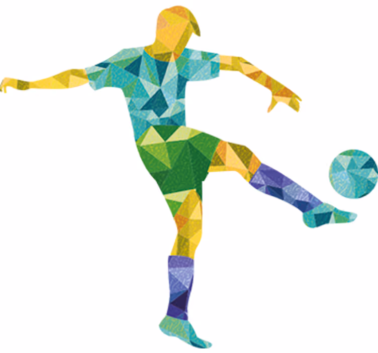 Teenage blind geometric football illustration vinyl - TenStickers