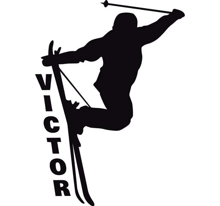 Teenage blind customizable skier - TenStickers