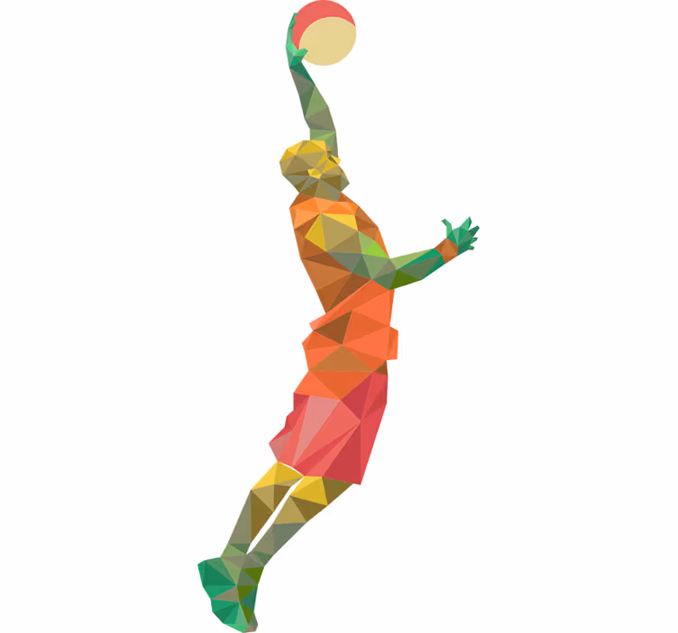 Teenage blind geometric basketball player decal - TenStickers