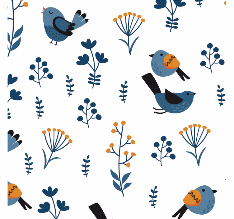 Teenage blind leaves and birds - TenStickers