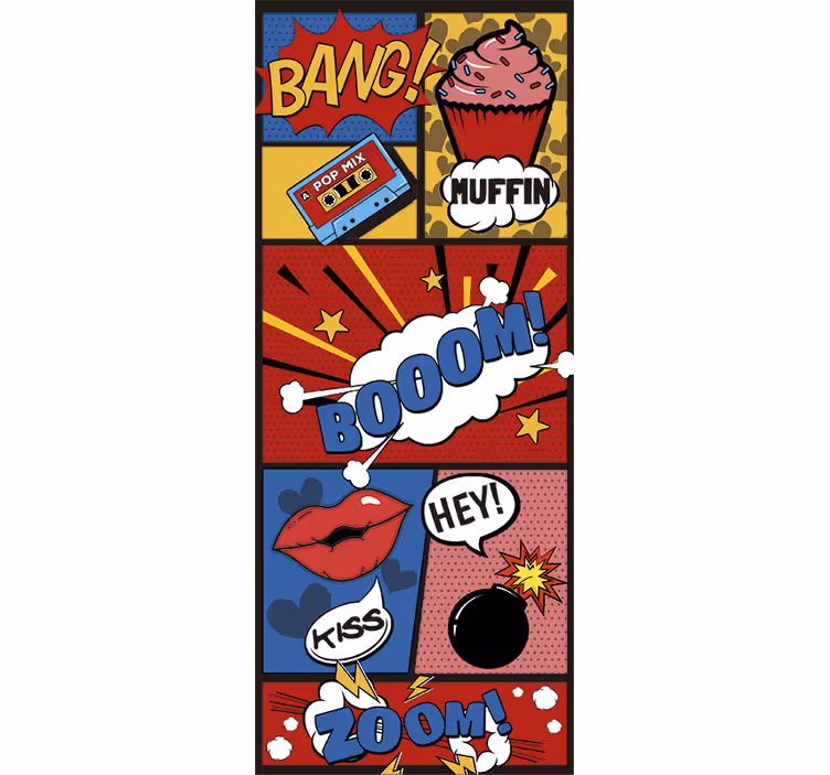 Teenage blind comic pop art door - TenStickers