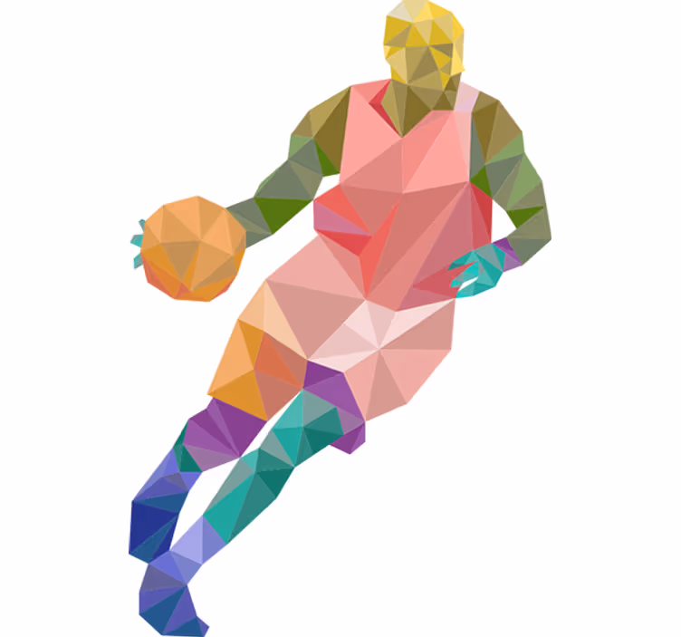 Teenage blind basketball origami wall decal - TenStickers
